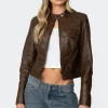 Teddi Washed Faux Leather Jacket