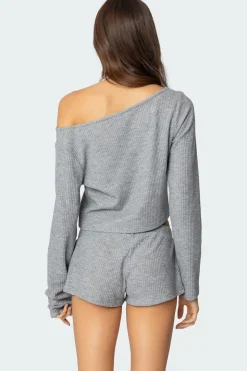 Teddy Cropped Waffle Top