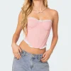 Tempting Textured Ruffle Hem Corset