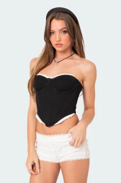 Tempting Textured Ruffle Hem Corset