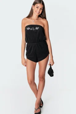 Terry Angel Rhinestone Romper