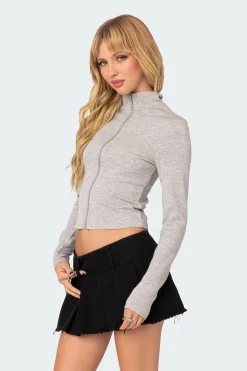 Tessa High Neck Zip Up Cardigan
