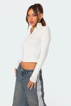 Tessa High Neck Zip Up Cardigan