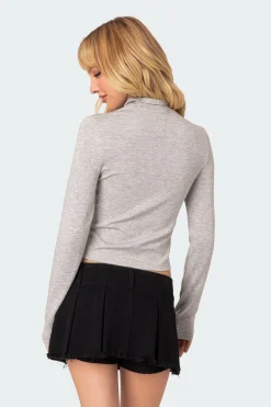Tessa High Neck Zip Up Cardigan