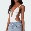 Textured Cut Out Bodysuit