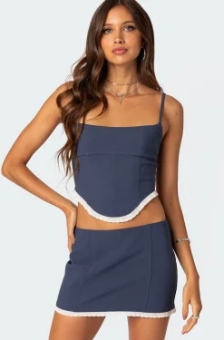 Thora Woven Lace Up Corset