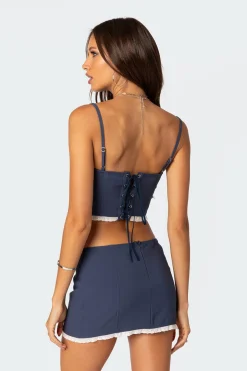Thora Woven Lace Up Corset