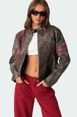 Thunder Washed Faux Leather Jacket