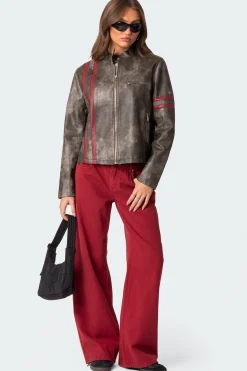Thunder Washed Faux Leather Jacket