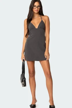 Tie Back Halter Mini Dress