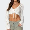 Tie Front Crochet Crop Top