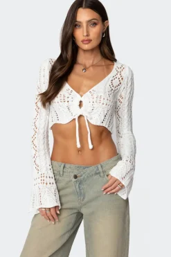 Tie Front Crochet Crop Top