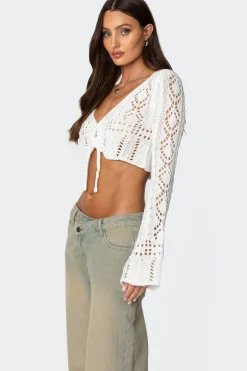 Tie Front Crochet Crop Top