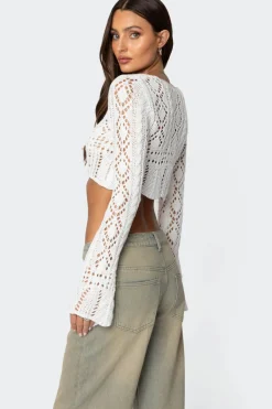 Tie Front Crochet Crop Top