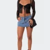 Tie Front Cupped Mesh Top