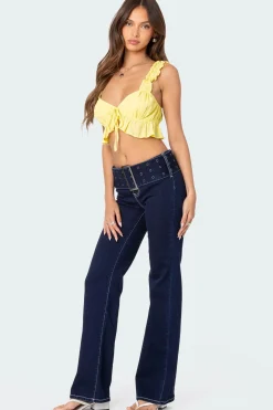 Tie Front Ruffled Top