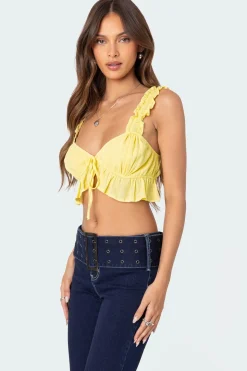 Tie Front Ruffled Top