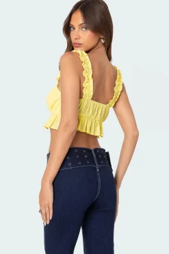 Tie Front Ruffled Top