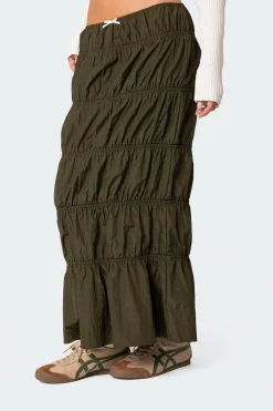 Tiered Scrunch Maxi Skirt
