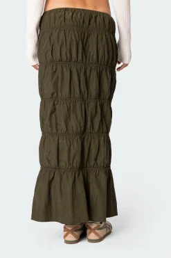 Tiered Scrunch Maxi Skirt