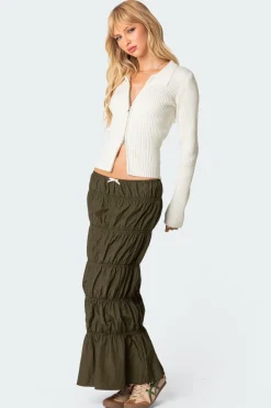 Tiered Scrunch Maxi Skirt