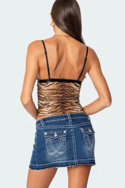 Tiger Printed Mesh Tank Top