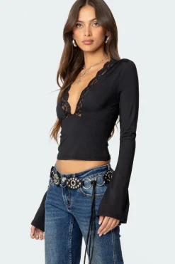 Tina Lacey Plunge Neck Top