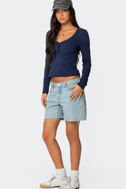 Tomboy Low Rise Denim Shorts