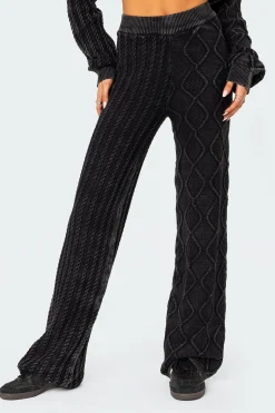 Toni Acid Wash Cable Knit Pants