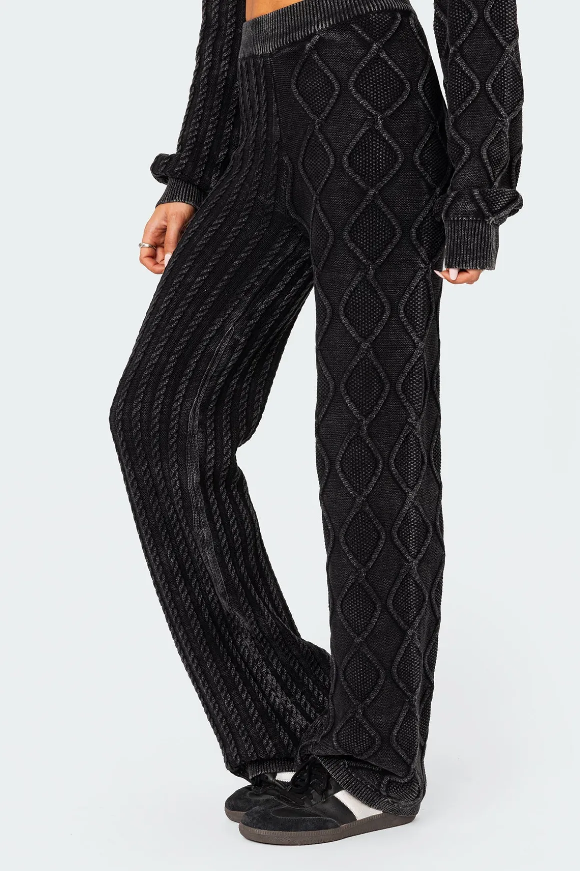 Toni Acid Wash Cable Knit Pants