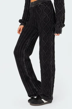 Toni Acid Wash Cable Knit Pants