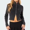 Torey Washed Zip Up Cardigan