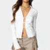Triple Buckle Collared Top