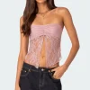 Twilight Sheer Lace Split Front Top