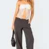 Twilight Sheer Lace Split Front Top