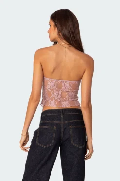 Twilight Sheer Lace Split Front Top
