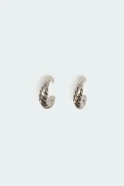 Twist Hoop Stud Earrings