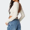 Twisted Back Textured Knit Top