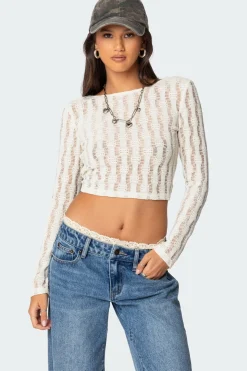 Twisted Back Textured Knit Top