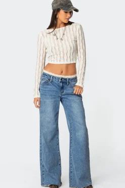 Twisted Back Textured Knit Top
