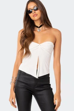 Twisted Split Front Tube Top