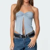 Twisted Split Front Tube Top