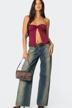 Twisted Split Front Tube Top