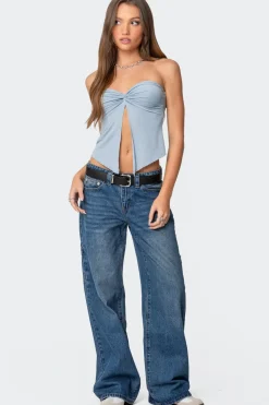 Twisted Split Front Tube Top