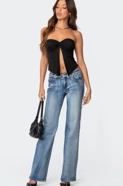 Twisted Split Front Tube Top