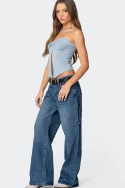 Twisted Split Front Tube Top