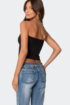 Twisted Split Front Tube Top