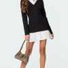 Two In One Collared Sweater Dress