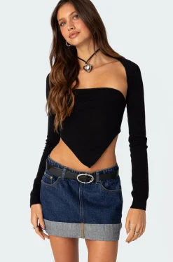 Two Piece Knit Triangle Shrug Top