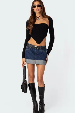 Two Piece Knit Triangle Shrug Top